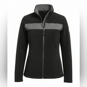 Abacus Sporty Jacket Black Knit Adventure Travel Golf Running Yoga Activewear